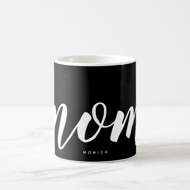 Simple Black & White Personalised Mug for Mum (Center)