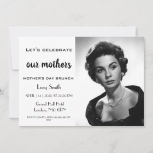 Simple Black & White Photo Mothers Day Brunch Invitation