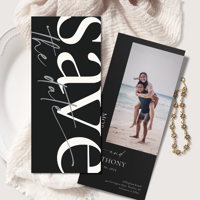 Simple Black White Photo Save The Date (Creator Uploaded)