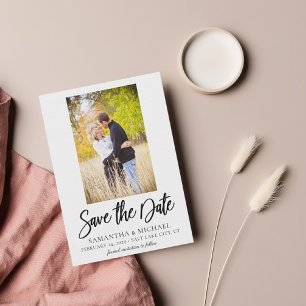 Simple Black & White Photo Save the Date Card
