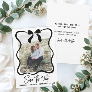 Simple Black White Photo Wedding Save The Date