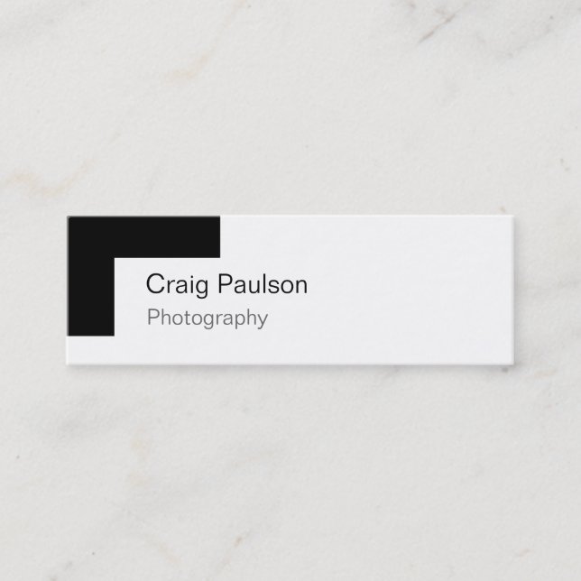 Simple Black White Photography Business Card (Front)