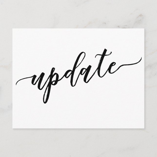 Simple Black White Postponed Wedding Update Notice Postcard (Front)