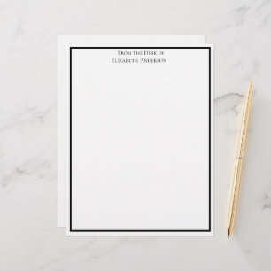 Simple Black White Professional Personalised Custom Letterhead