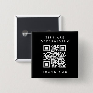 Simple Black & White QR Code Square Tip 15 Cm Square Badge