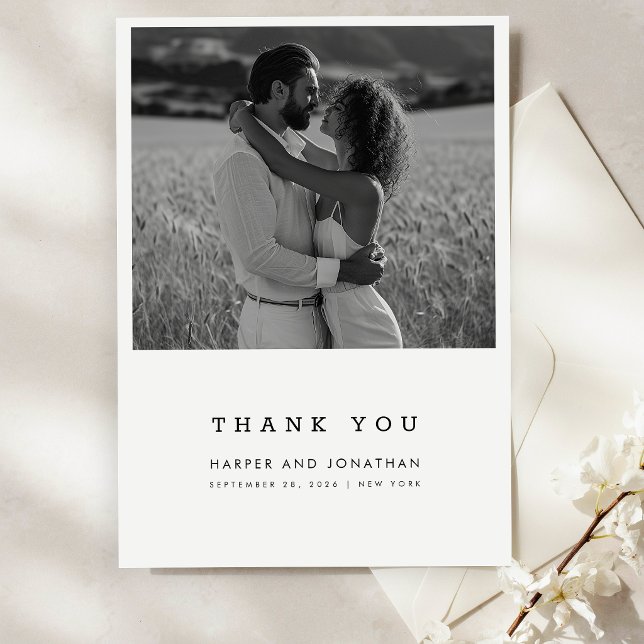 Simple Black & White QR Code Wedding Photo Save The Date (Creator Uploaded)