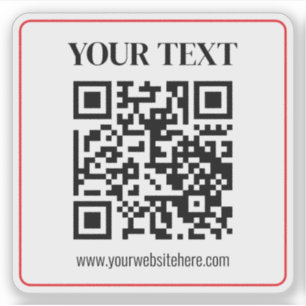 Simple Black & White QR code with Red Border