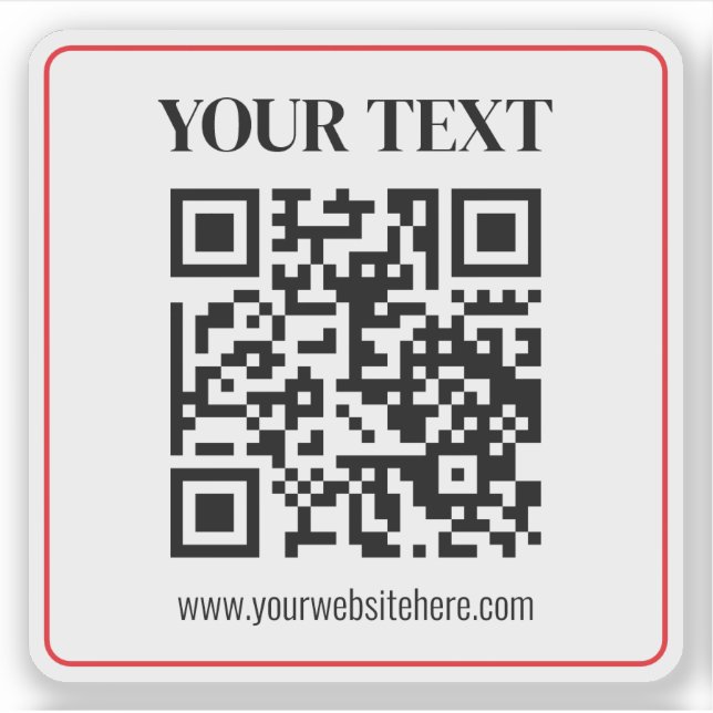 Simple Black & White QR code with Red Border (Front)