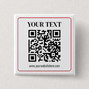 Simple Black & White QR code with Red Border 15 Cm Square Badge