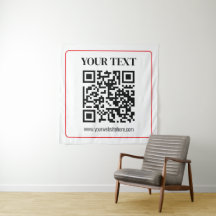 Simple Black & White QR code with Red Border