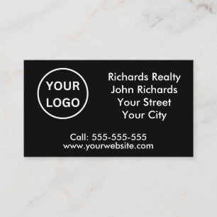 Simple Black & White Realtor Real Estate Agent Business Card