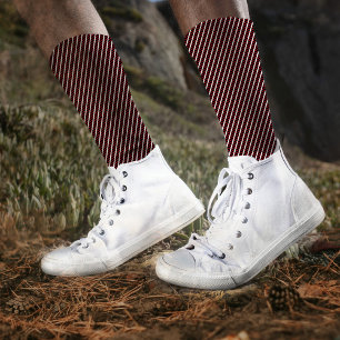 Simple Black White Red Stripes Pattern Abstract Ad Socks