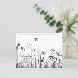 Simple Black & White Save the Date Holiday Postcard