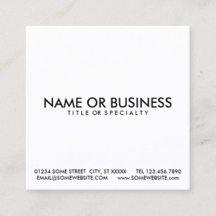 simple black & white square business card
