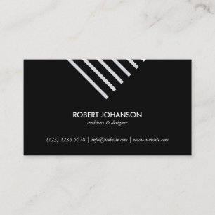 Simple Black white stripes minimalist professional Business Card