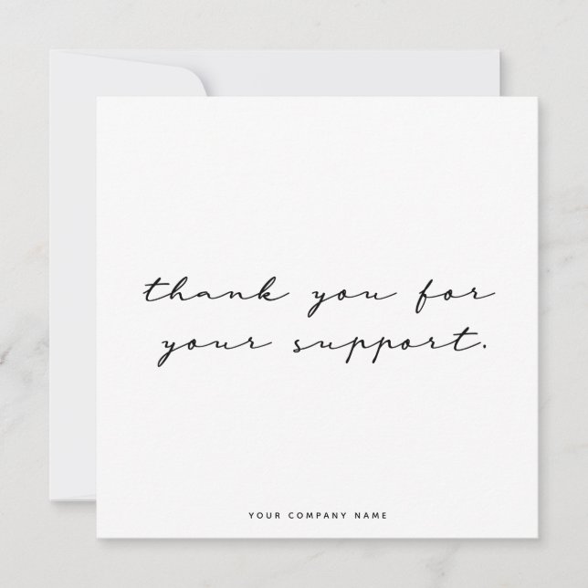 Simple Black & White Thank You Business Card (Front)
