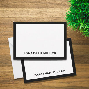 Simple Black White Typographic Name Card
