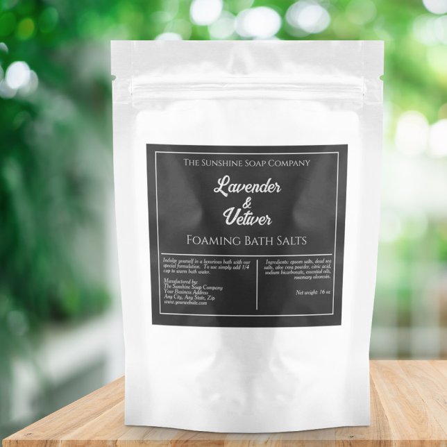 Simple Black White Waterproof Product Label (Creator Uploaded)