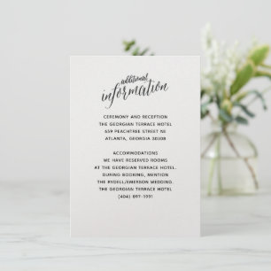 Simple Black White Wedding Invitation Insert