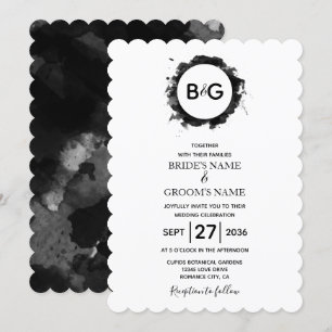 Simple Black White Wedding Invitations