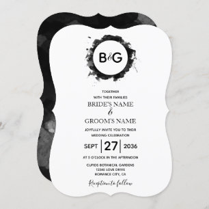 Simple Black White Wedding Invitations