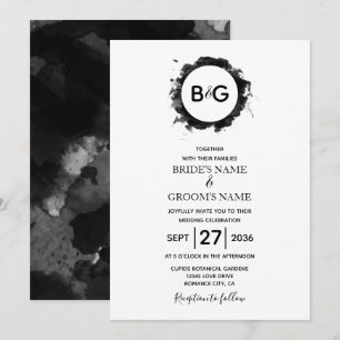 Simple Black White Wedding Invitations