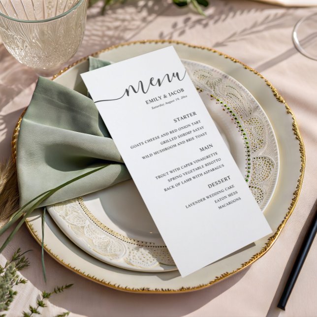 Simple Black & White Wedding Menu (Creator Uploaded)