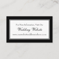 Simple Black & White Wedding Website Insert Cards