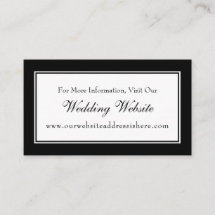 Simple Black & White Wedding Website Insert Cards