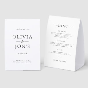 Simple Black White Wedding Welcome & Menu