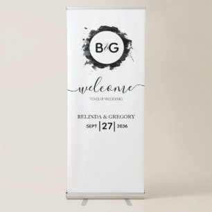 Simple Black White Wedding Welcome Sign