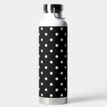 Simple Black with White Polka Dots Water Bottle<br><div class="desc">Simple Black with White Polka Dots Do you want an accessory that’s the hottest thing around, but still makes for the coolest of gifts? Then the Thor Copper Vacuum Insulated Bottle is exactly what you need! The durable double-wall insulation means that it’s designed to last, and there’s even a hand...</div>