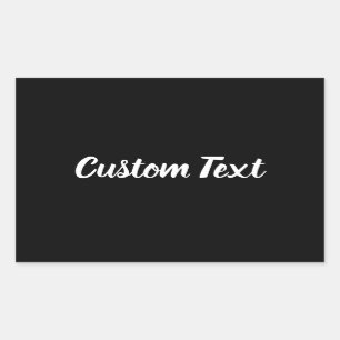 Simple Black with White Script Text Template Rectangular Sticker