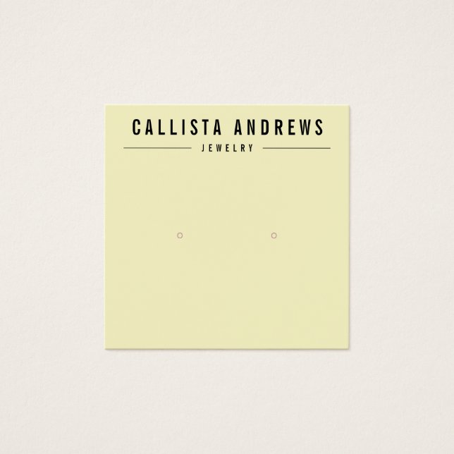 Simple Black Yellow Earring Display Card (Front)