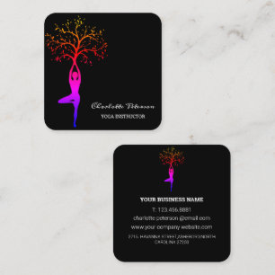 Simple Black Yoga Instructor Business Card