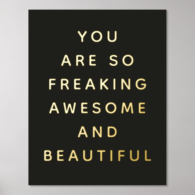 Simple Black You Are Awesome Foil Prints (Front)