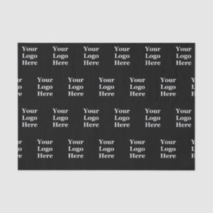 Simple Black Your Logo Here Template Tissue Paper