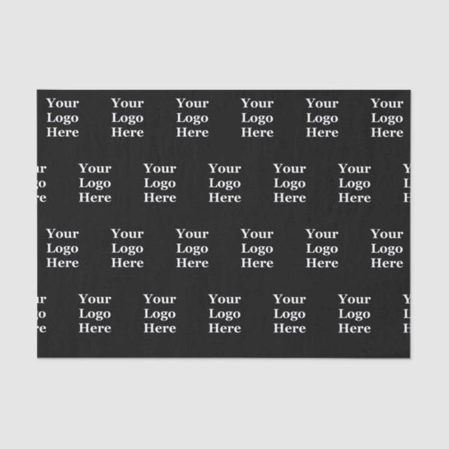 Simple Black Your Logo Here Template Tissue Paper (Front)