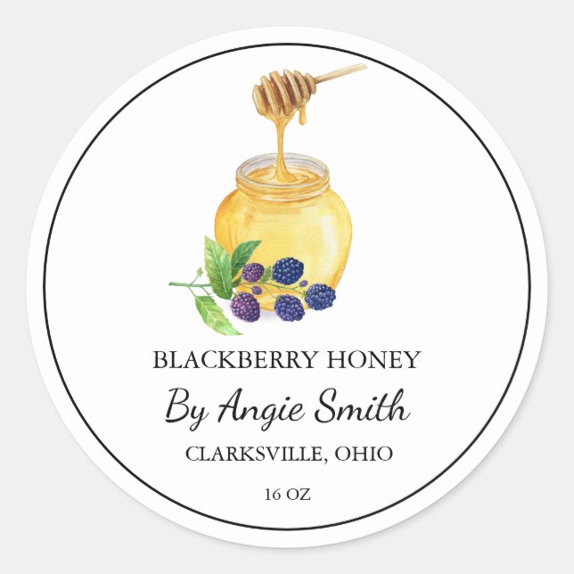 Simple Blackberry Infused Honey Label (Front)