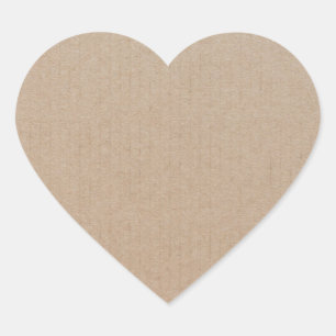 Simple Blank Heart Shaped Brown Kraft Sticker