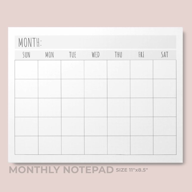 Simple Blank Monthly Calendar Grid Planner Notepad (Creator Uploaded)