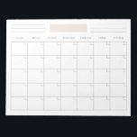 Simple Blank Monthly Calendar Planner Notepad<br><div class="desc">An undated,  blank calendar planner for you to write down your fitness calendar,  events,  tasks,  meals,  and more!</div>