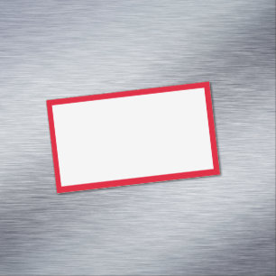 Simple Blank White and Bright Red Border Magnetic Business Card