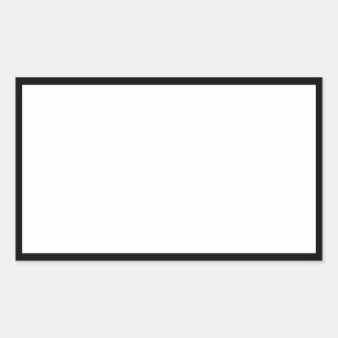 Simple Blank White Black Border Rectangular Sticker
