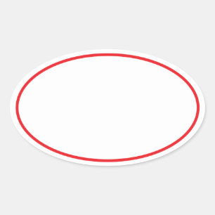 Simple Blank White with Bright Red Border Oval Sticker