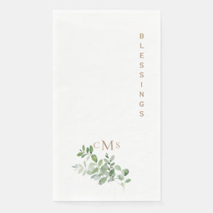 Simple Blessings Monogram Foliage Napkin
