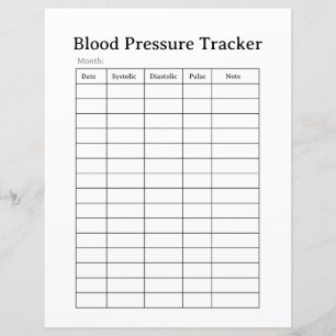 Simple Blood Pressure Tracker Sheet