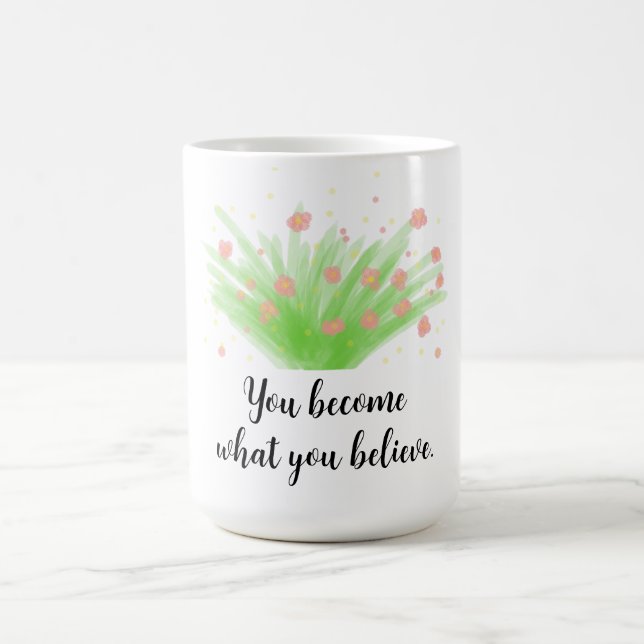 Simple Blossoming Bush and Motivational Quote Coffee Mug (Center)