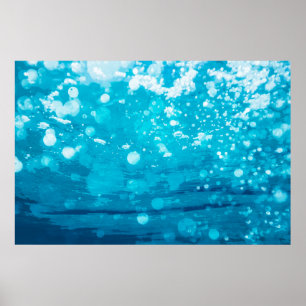 Simple Blue Abstract Underwater   Poster