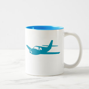 Simple blue aeroplane coffee mug